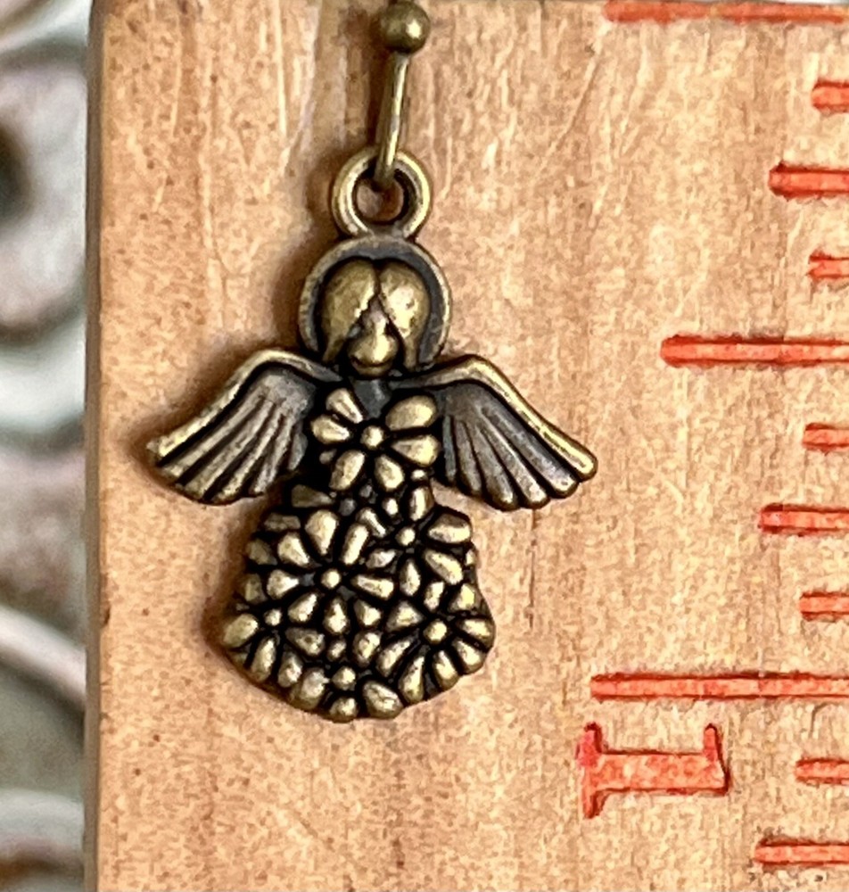 Bronze Angel Dangle Earrings. Love.