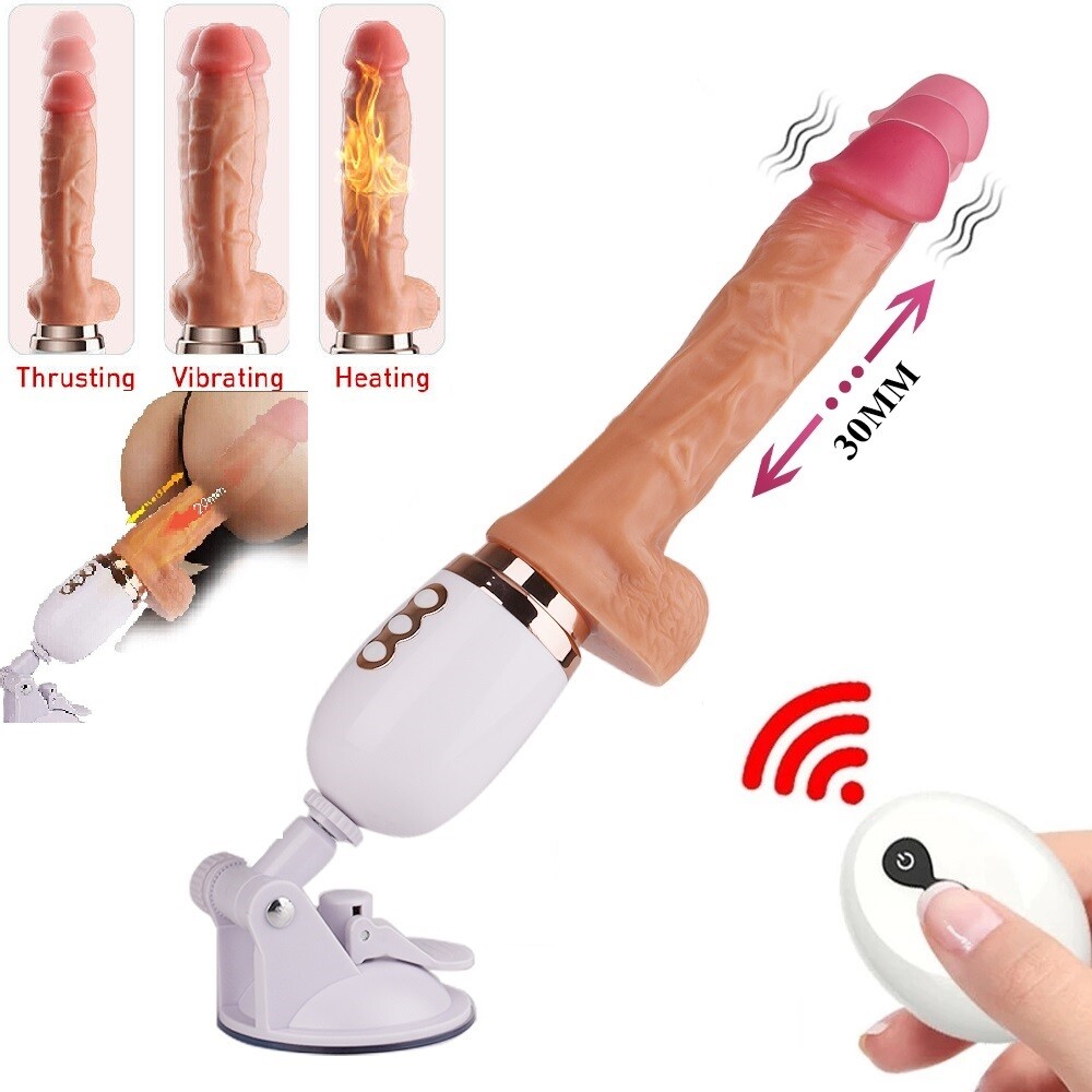 Remote Control Telescopic Dildo Thrusting Vibrator Heating G-Spot Sex Toys Women