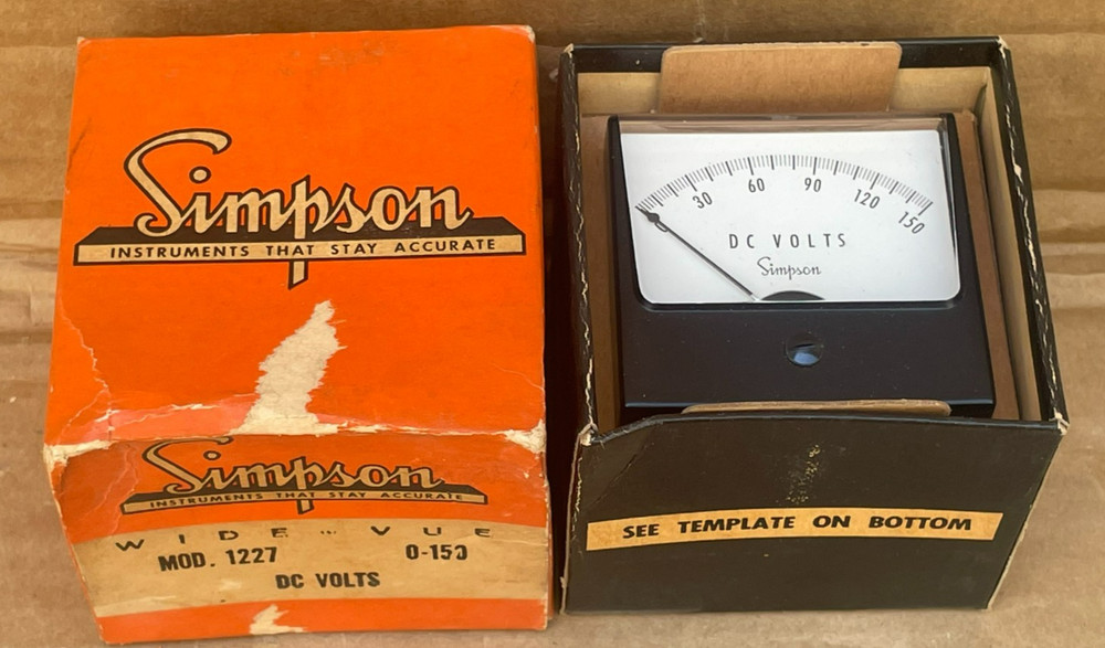 Simpson Instruments 2-1/2" Round Meter 0-150 DC Volts