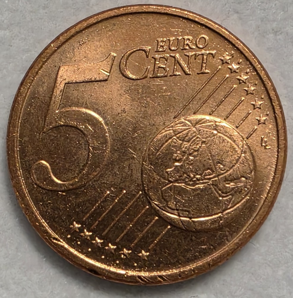 2002 Ireland 5 Euro Cent Coin From Mint Roll