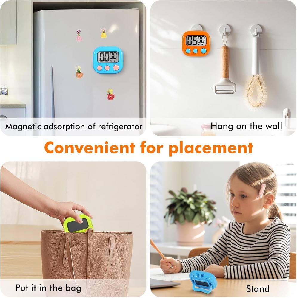 6 Pack Multi-Function Electronic Timer, Learning Management, Suitable for Kit...