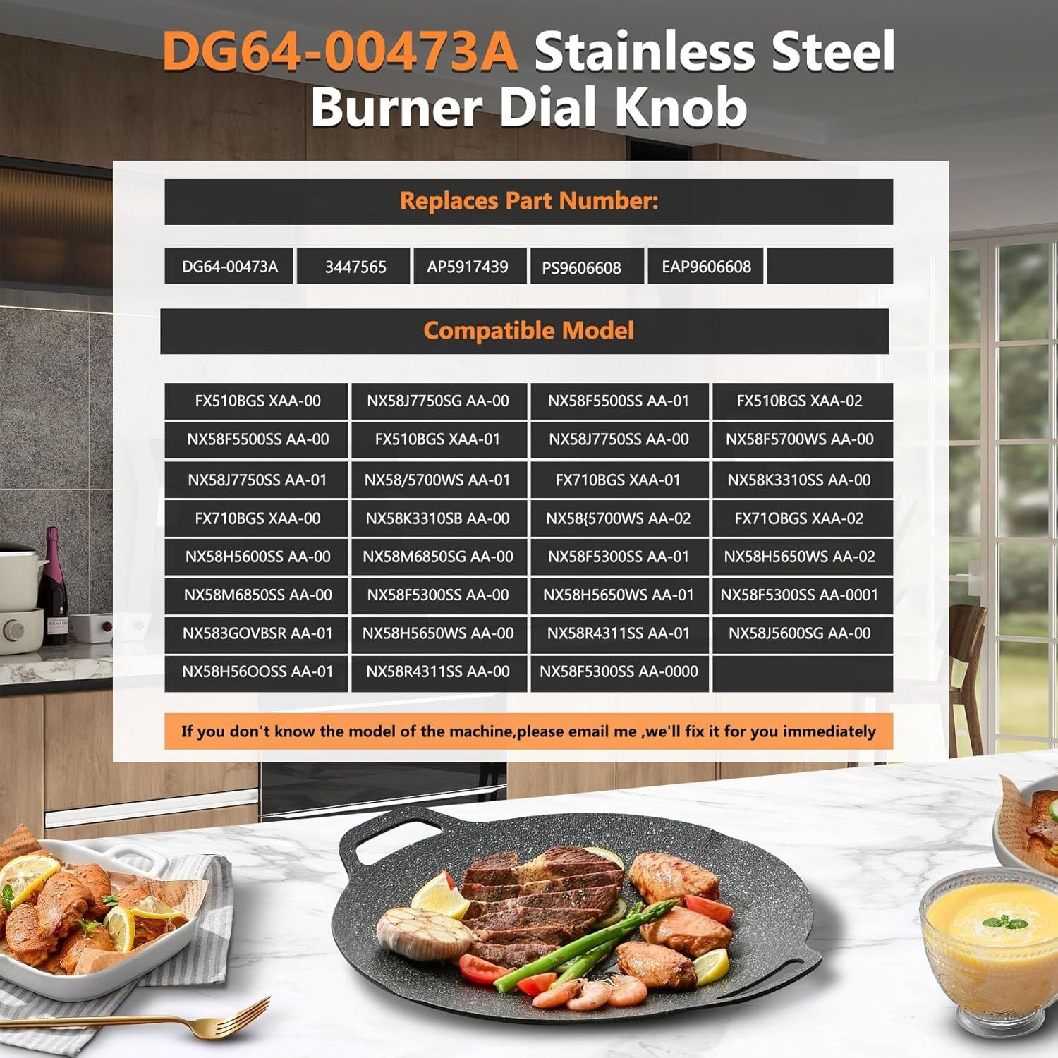 5X Gas Stove Range Knobs Switch DG64-00473A for Samsung Cooktop Oven NX58H5600SS