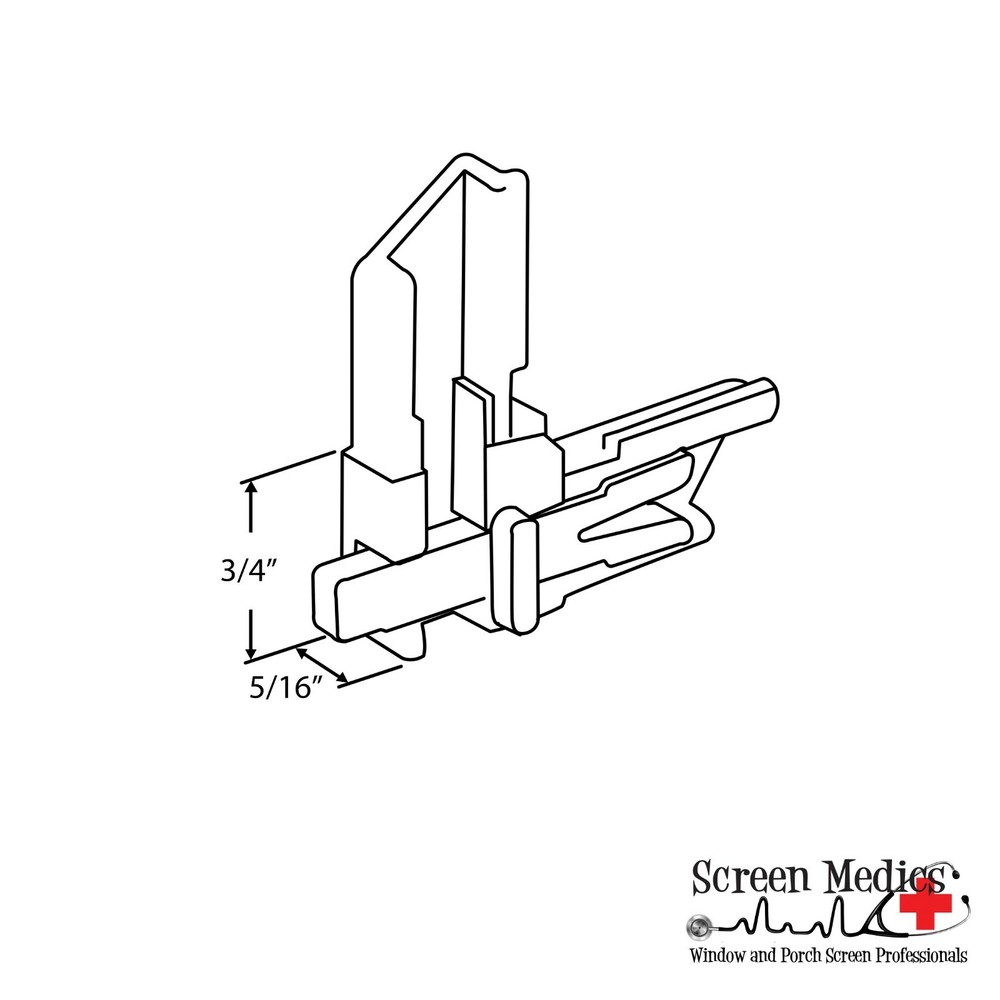 Screen Frame Stop Corner w/ Slide Lock, Bronze Plastic - 20 pack