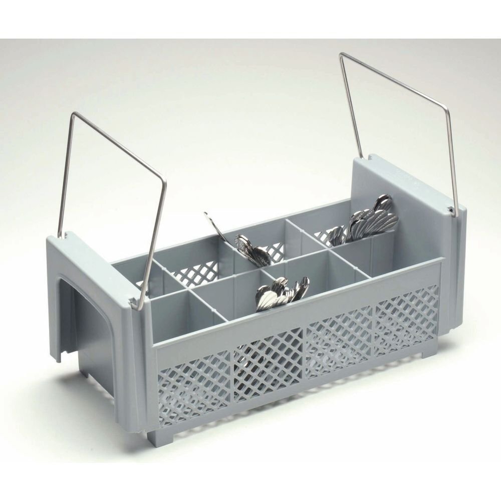 Cambro 8FB434151 Camrack Polypropylene 8-Compartment Half Flatware Basket with