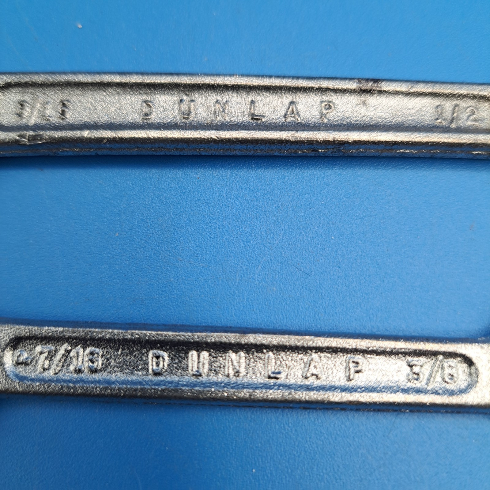 2 Dunlap Open End Wrenches, (3/8 x 7/16") ( 1/2 x 9/16"), Forged in USA