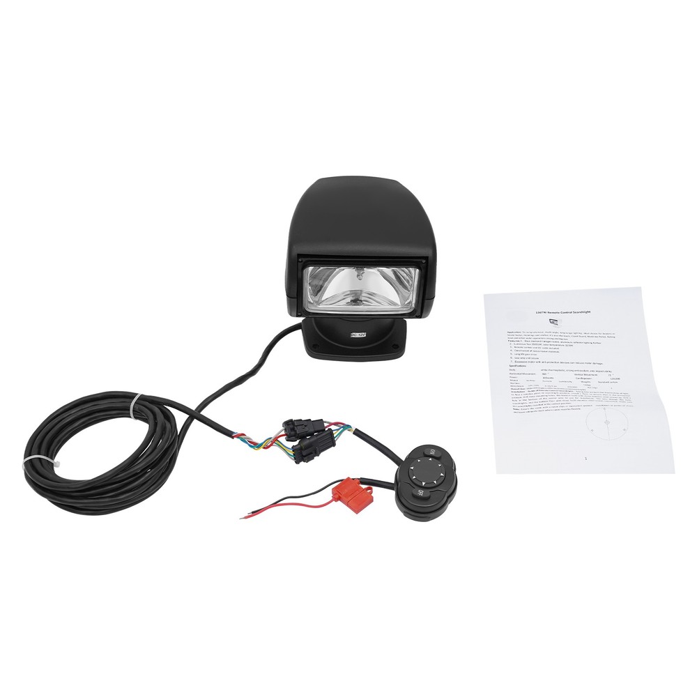 Yacht Remote Control Searchlight Multi-function Boat Spotlight Halogen 12V 100W