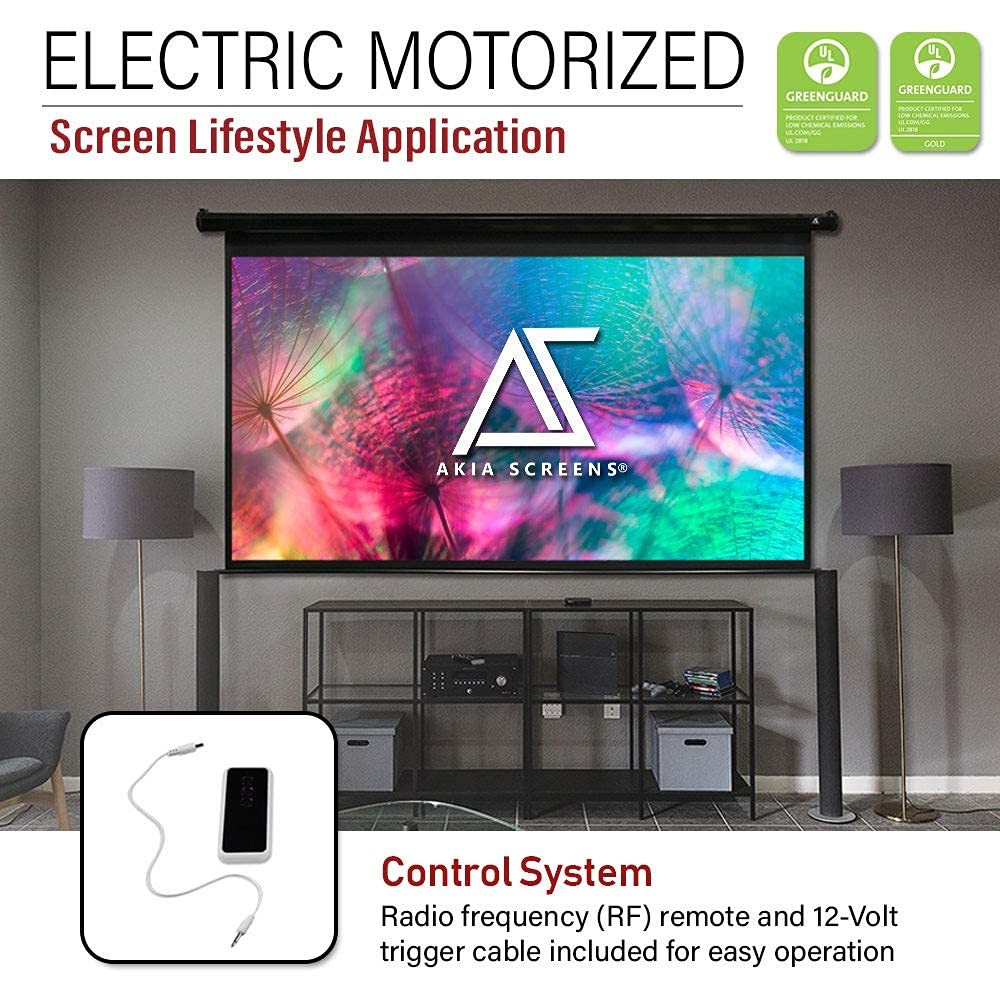 104-Inch Motorized Projector Screen, 4:3, Electric Drop Down Projector Screen...