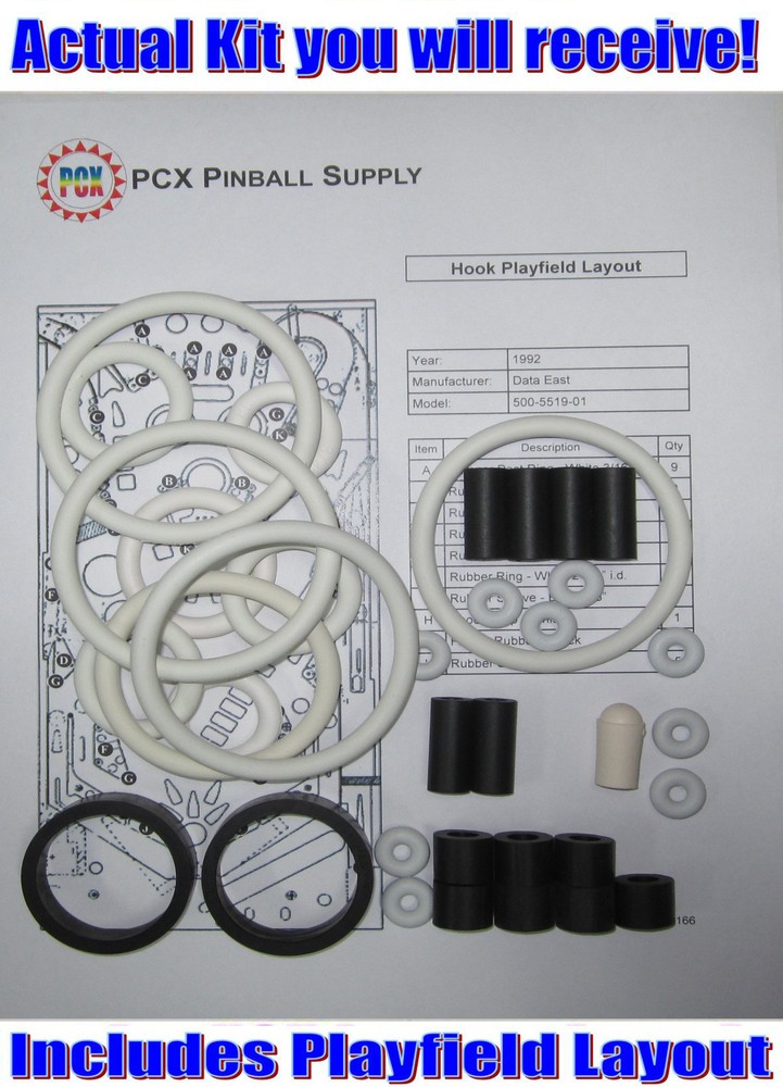 1992 Data East Hook Pinball Machine Rubber Ring Kit