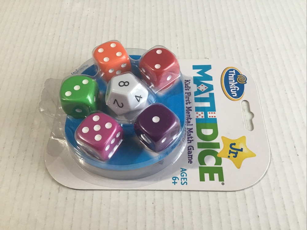 Thinkfun Jr. Math Dice Jr Kids First Mental Math Game Learning Ages 6+ *NEW