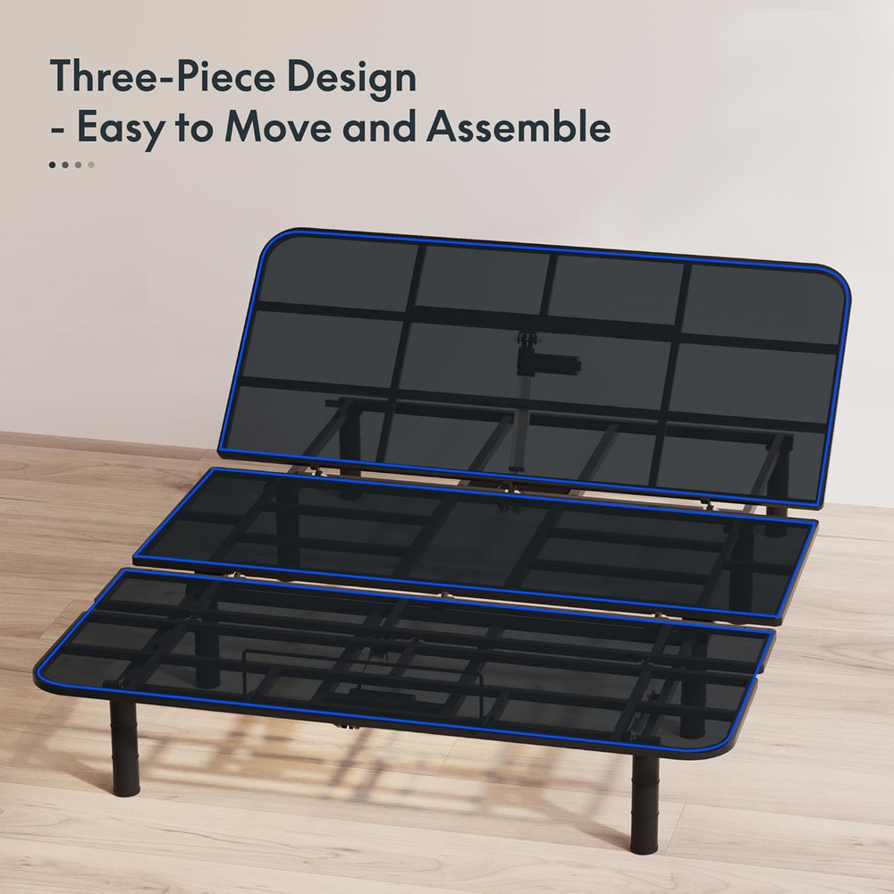 FLEXISPOT S2E Adjustable Bed Frame Base Queen,One-Person Transport and Assembly,