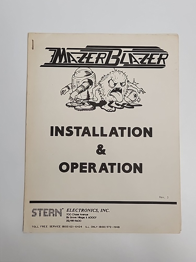 Mazer Blazer Arcade Game Manual Stern
