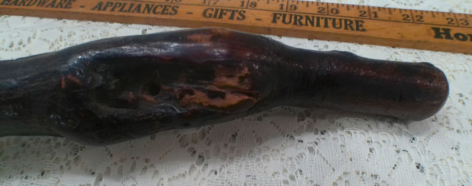 Antique 1700s ROOT MALLET INCREDIBLE FORM Sculptural Primitive Weapon Tool