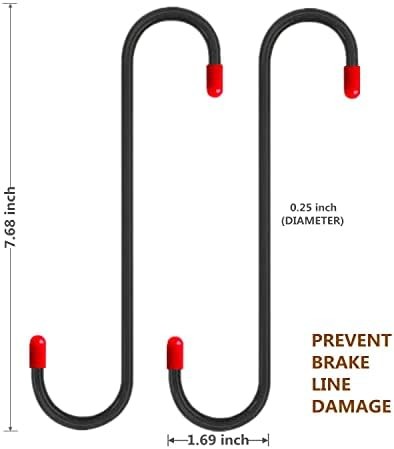 2 PCS Brake Caliper Hanger Hooks with Red Rubber