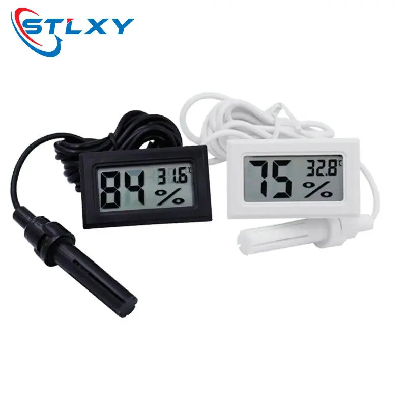 Mini Digital Thermometer Hygrometer with Probe for Indoor Use LCD Temperature
