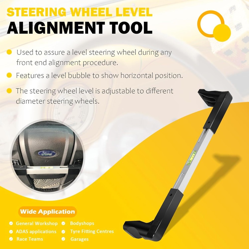 Steering Wheel Level Alignment Tool for Most Steering Wheel, Spring-Loaded Steer
