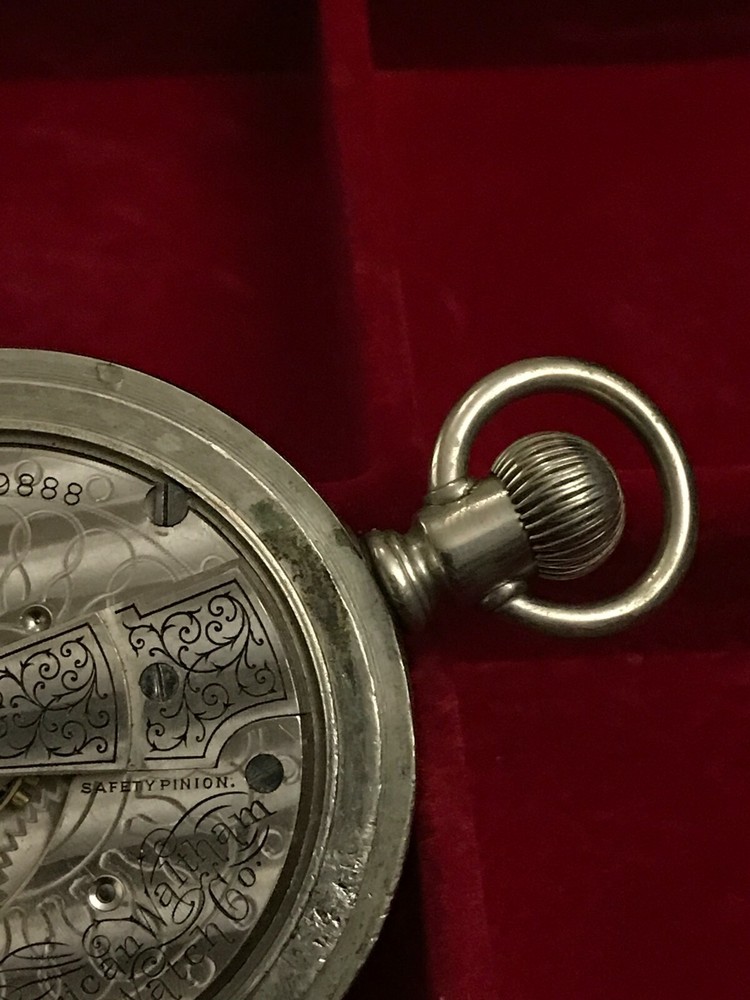 Big Silver Antique Pocket Watch Waltham Working