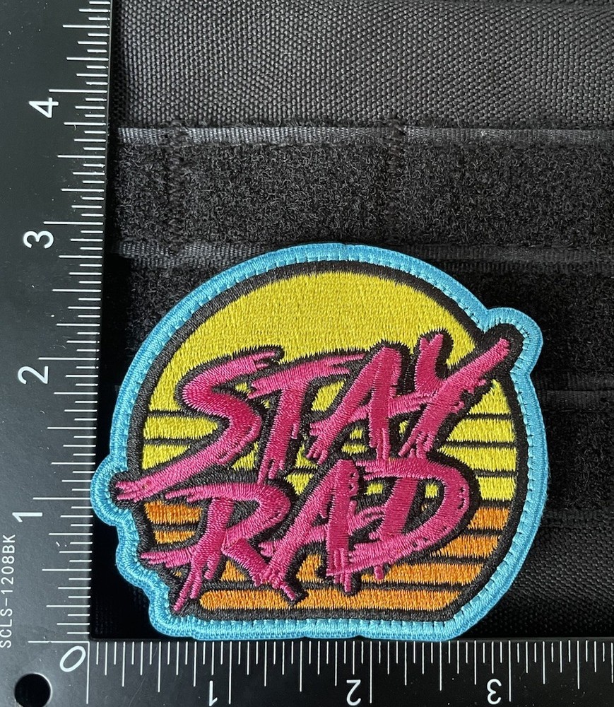 Stay Rad Retro Oldies 80s Arcade Radical Cool Tactical Hook Loop Morale Patch