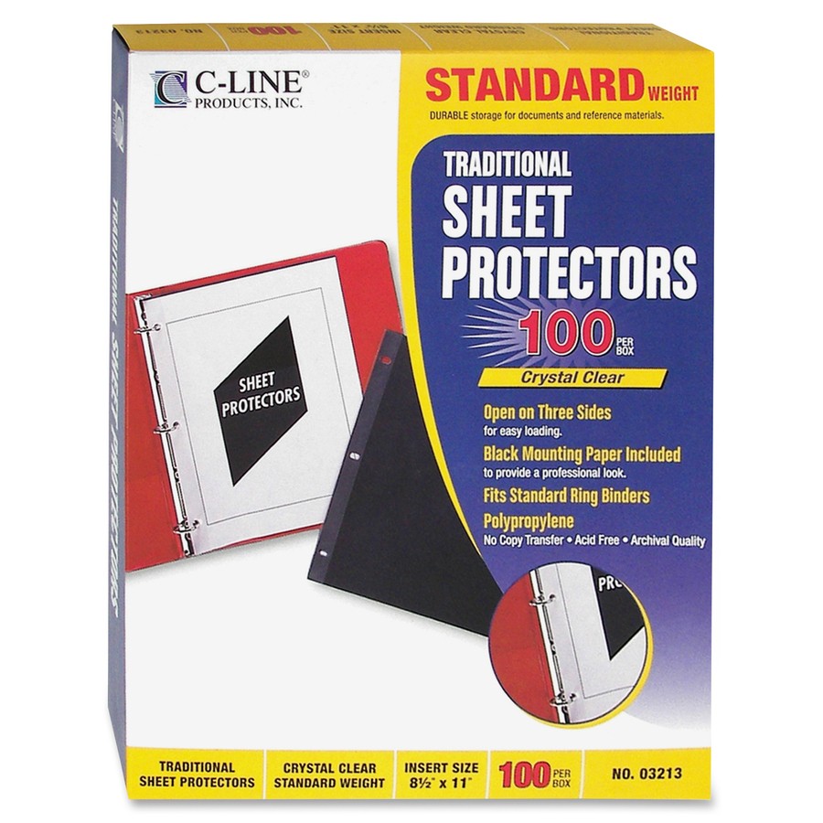 C-Line CLI03213 Polypropylene Sheet Protectors 100 Pack Clear
