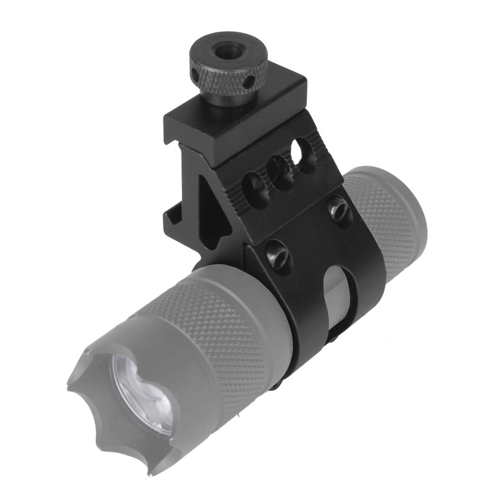Tactical 1" Offset Picatinny Rail Mount for Flashlights