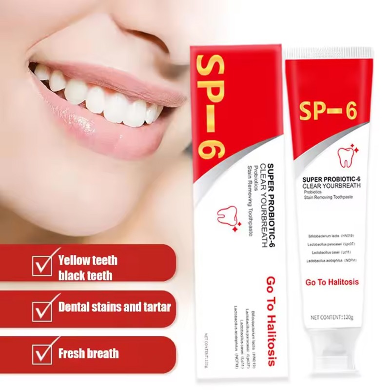 2 Pack SP-6 Probiotic Whitening Toothpaste Bright White 120g - Quick Ship! Sp 6
