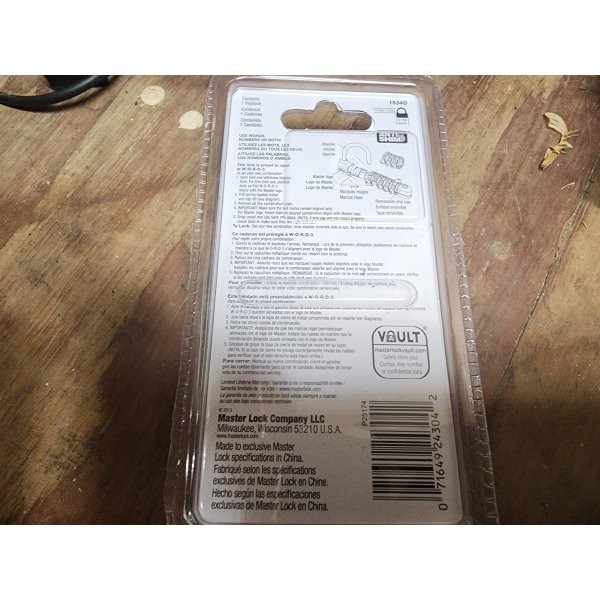 Black Master Lock 1534D Word Combination Padlock