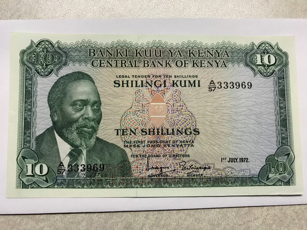 1972 Kenya 10 Shillings AU++ #14051