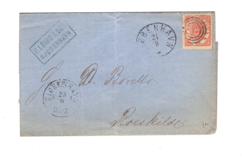Denmark   early  folded   envelope