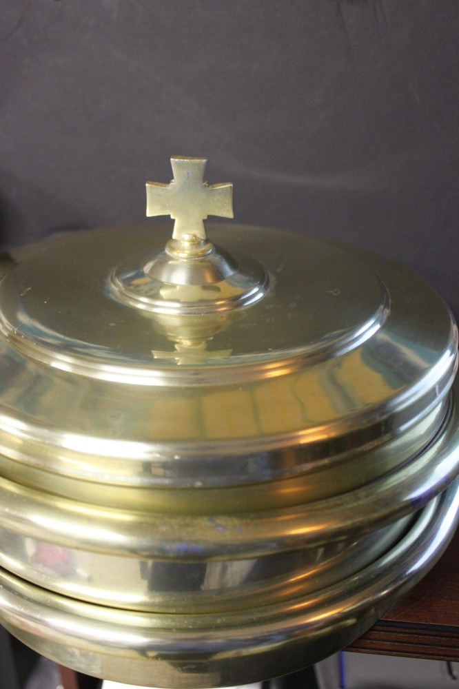 Vintage Churchware Two Stack Gold Tone Communion Set
