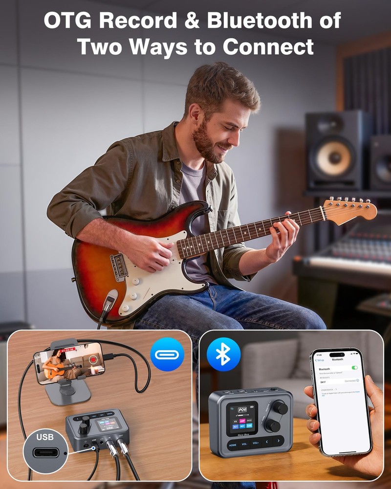 Pocket AMP Multi Effects Processor with 6 Module 80 Editable Effects, IR Load...