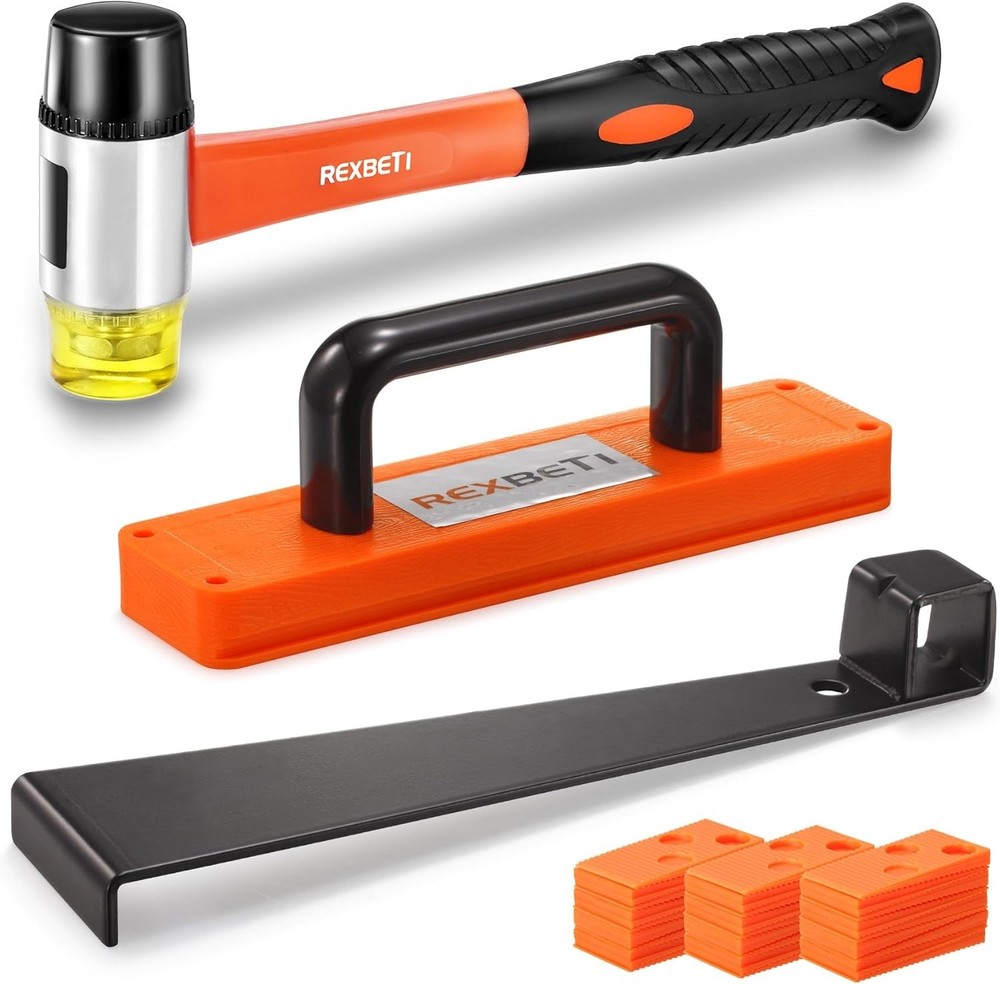 Upgraded 43-Piece Flooring Tools Set Including Tapping Block & Reinforced Mallet