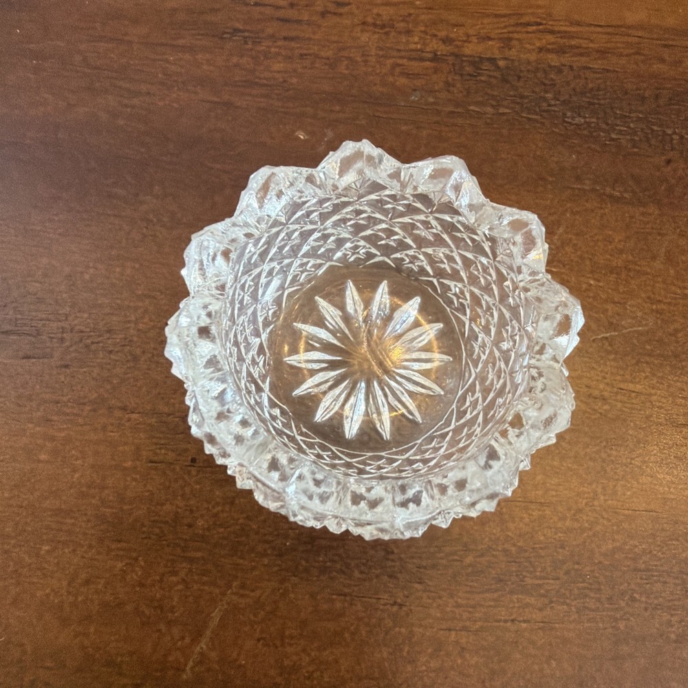 Antique Salt Cellar Cut Glass Clear