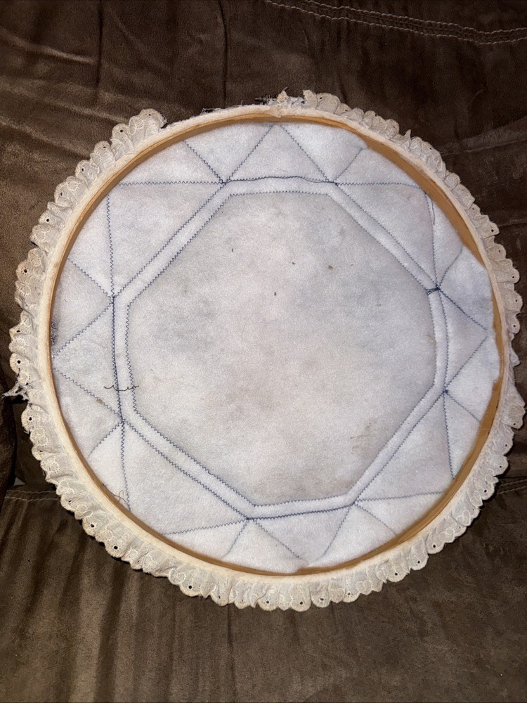 Three Embroidery Hoops With Finished Pieces