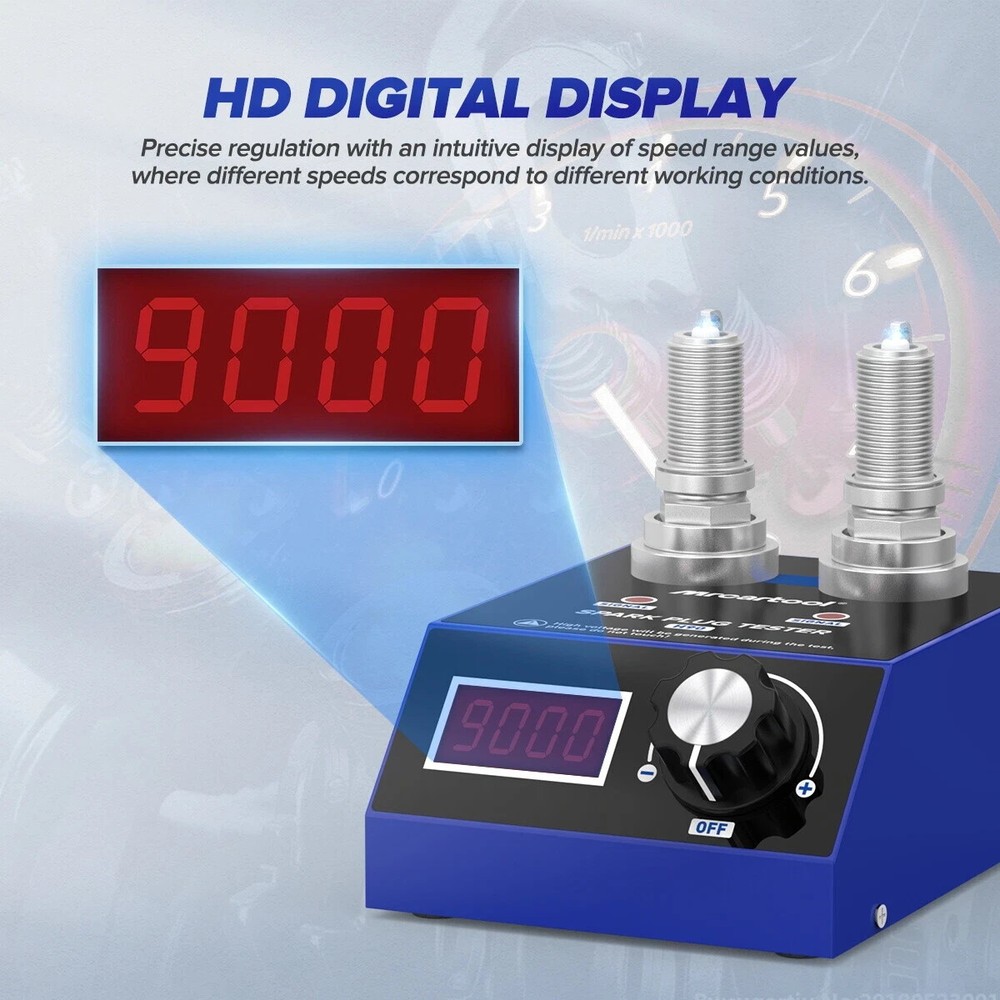 12V Car Digital Spark Plug Tester Double Holes Spark Plug Ignition Analyzer Tool