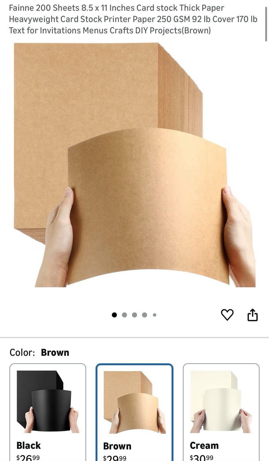 200 Sheets 8.5 X 11 Inches Card Stock Thick Paper Heavyweight Card Stock Printer