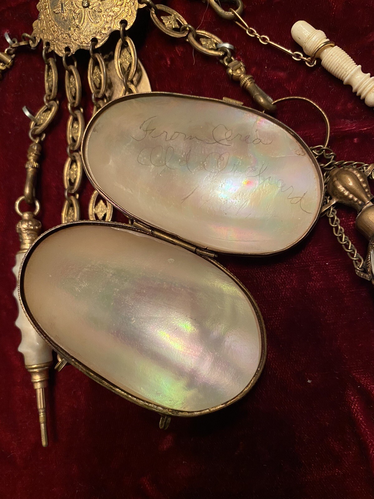 Victorian Antique Gold Filled Chatelaine