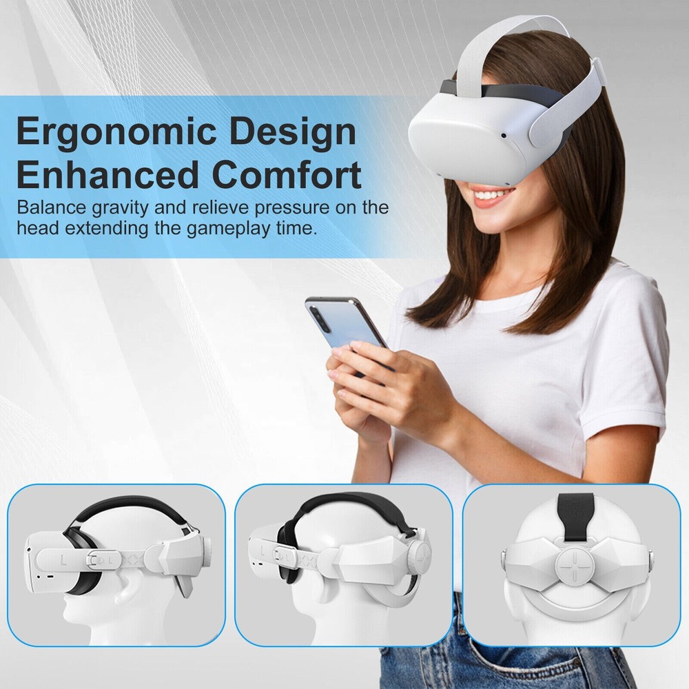 Head Strap for Oculus Quest 2 VR Headset Elite Headband Replacement Accessories