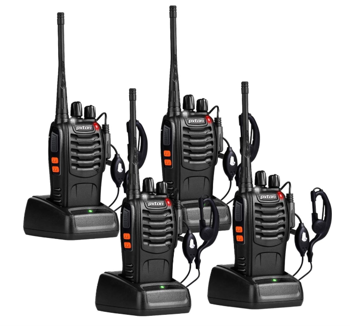 Long Range Walkie Talkies Set Rechargeable UHF Handheld Two Way Radio (4 Pack)