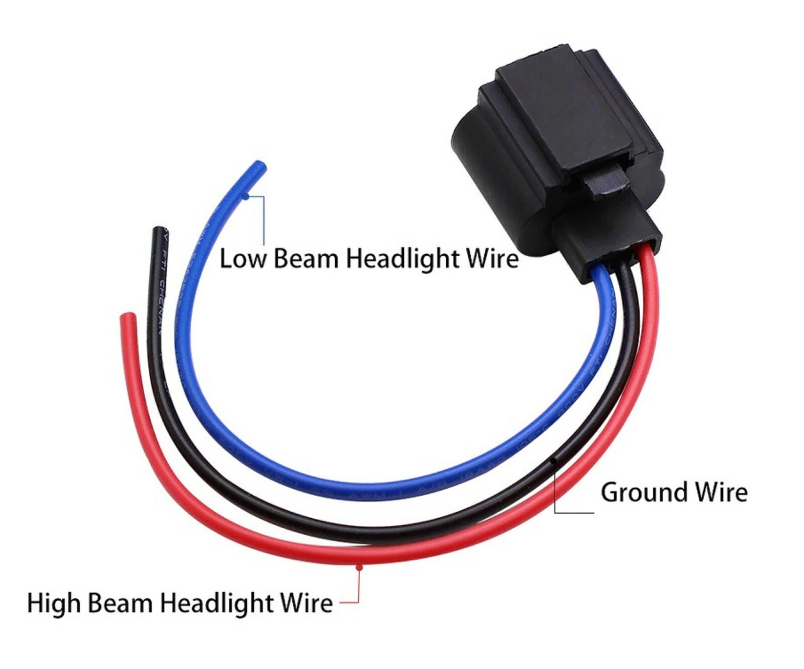 Wire Pigtail Female Ceramic 9008 H13 Two Harness Headlight Bulb Socket Connector