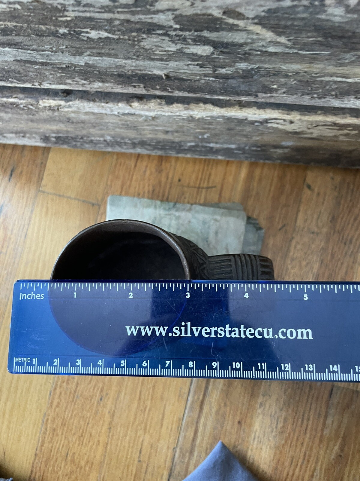 Vintage / Antique African Kuba Cup Wood Carved Palm Wine DRC Ceremonial Signed!