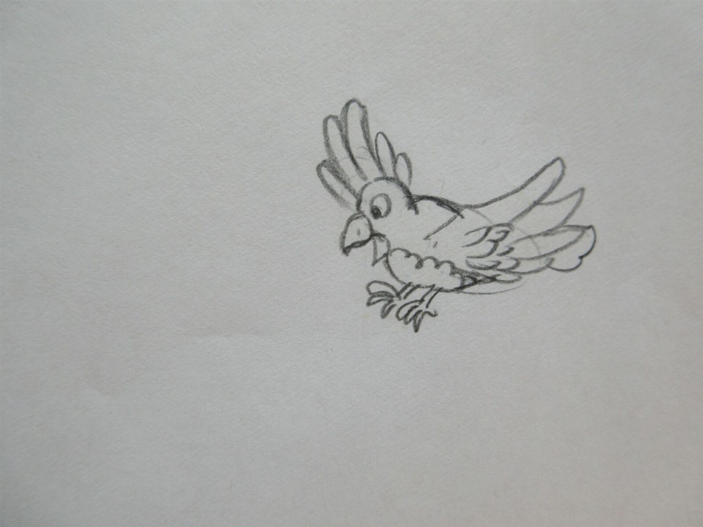 CHARMKINS Original Animation Drawing Artwork bird