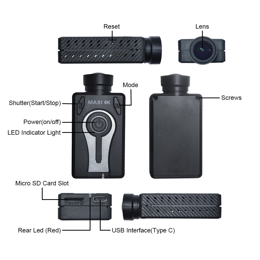 MM4K Mobius Maxi 4K Camera (Lens A) Dash Cam - Capacitor Version (No Battery)