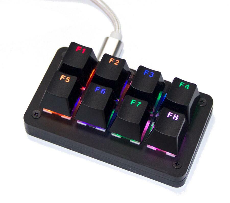 Macro function Keyboard Shortcut Mechanical Keyboard RGB Backlight 8 key Custom