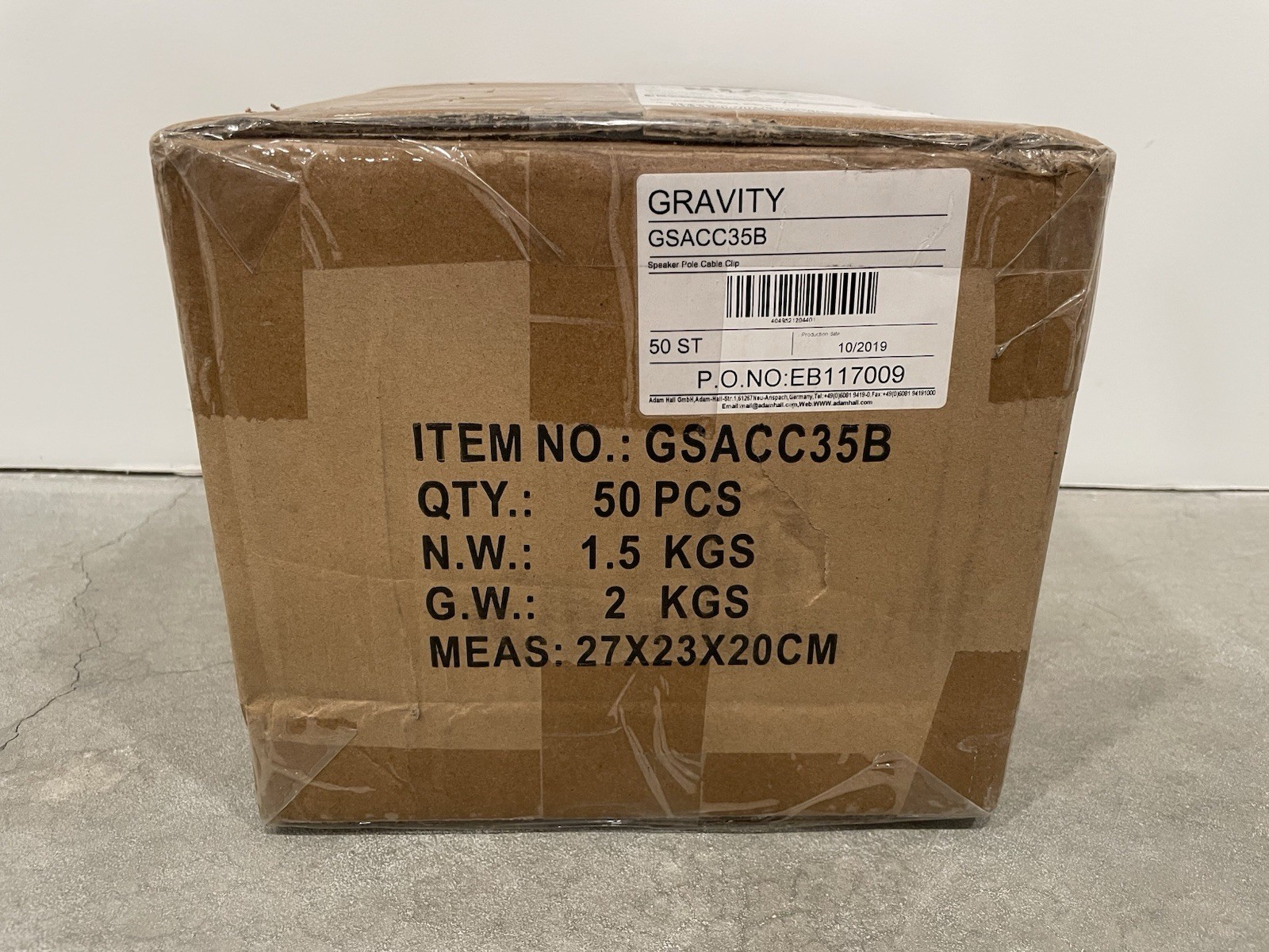 Case Of 50 - Gravity SA CC 35 B 35 mm Speaker Pole Cable Clips