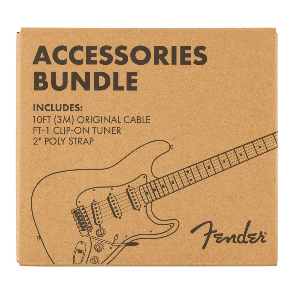 Fender Accessory Essentials Pack (Cable, Clip-On Tuner, Strap)