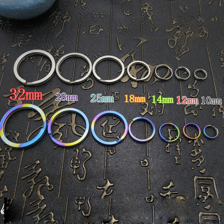 4pcs Titanium Alloy Keyring Hang Key Ring Split Ring Keychain Quickdraw EDC