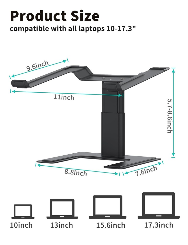 Laptop Stand for Desk, Computer Stand Adjustable Height, Ergonomic Notebook L...