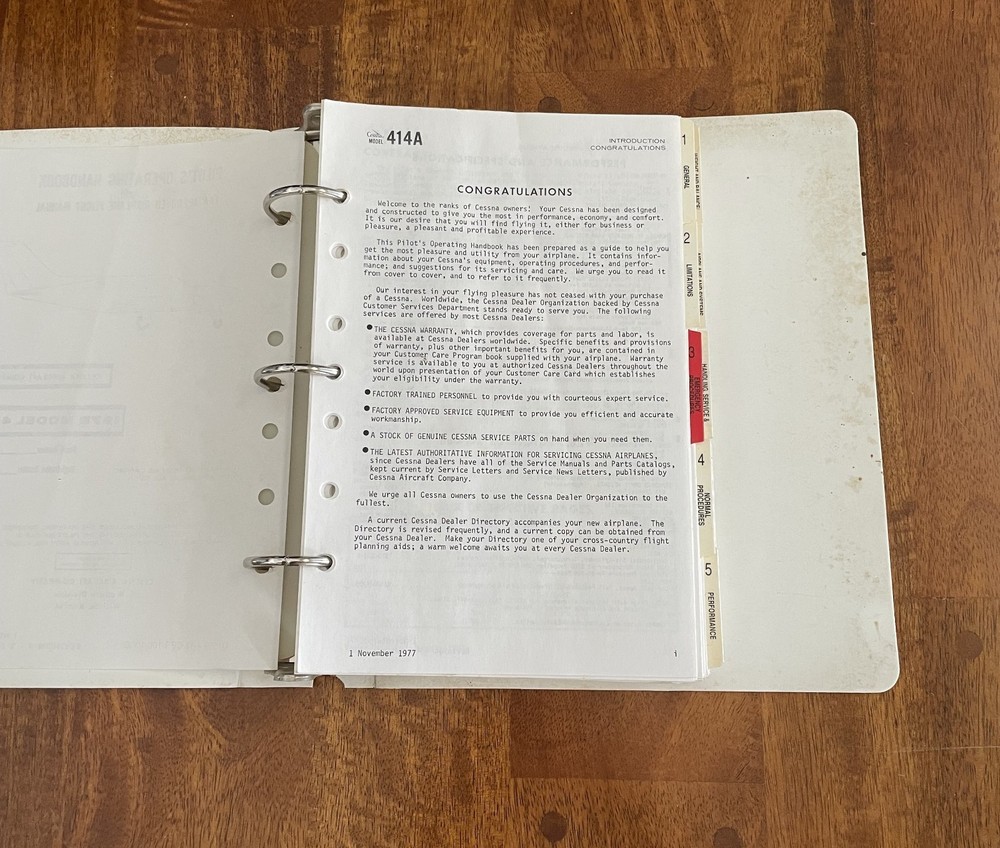 Cessna 414a Pilots Operating Handbook