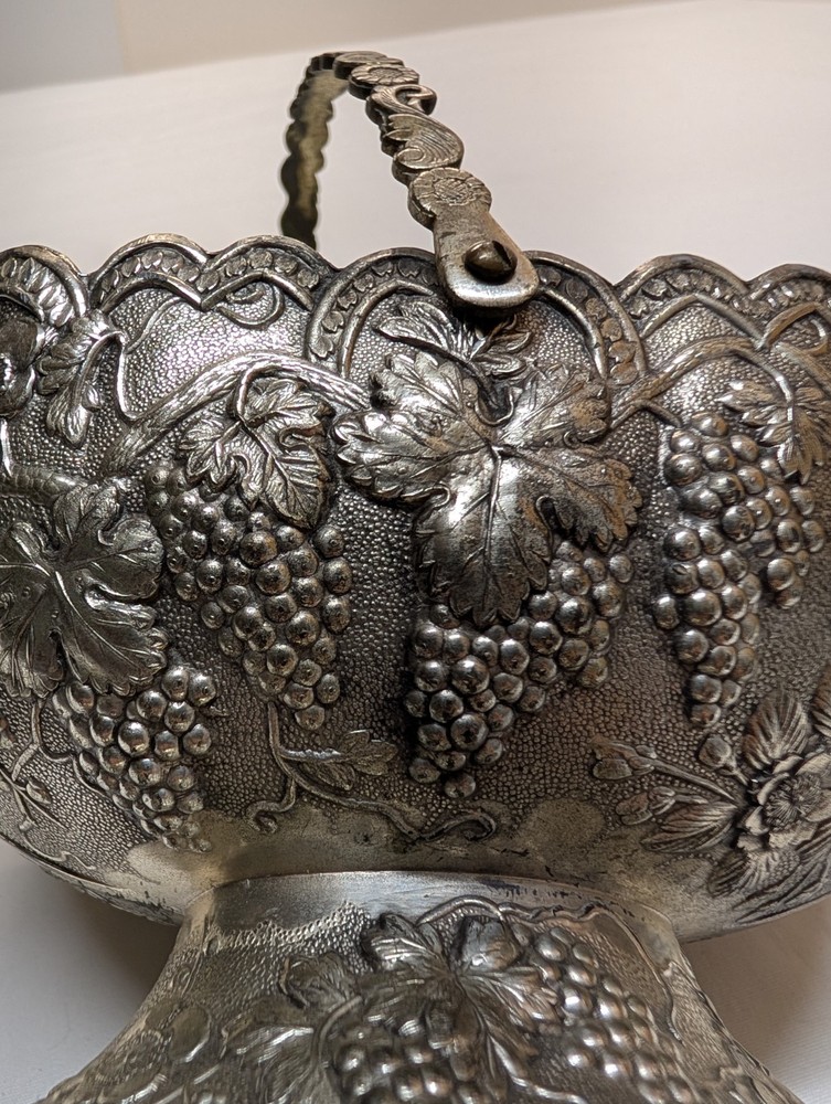 Vintage Daruma Silver Plated Basket/ Bowl/ Candy Dish, Made In Japan