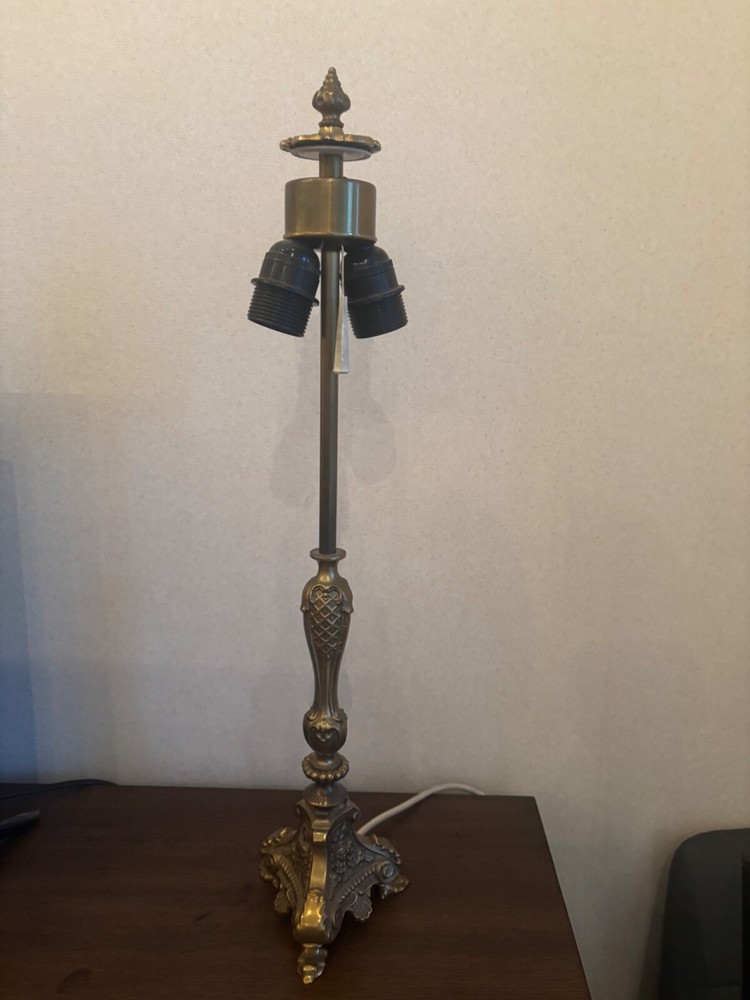 Vintage Brass Table Lamp Light 24” Tall