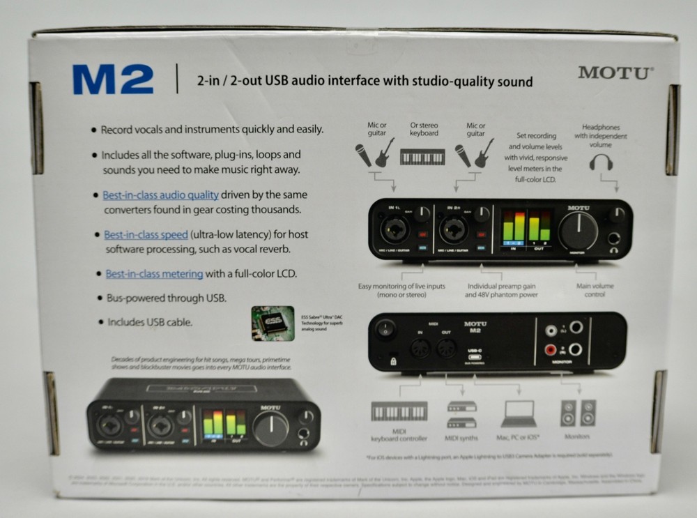 MOTU M2 2x2 USB-C Audio Interface